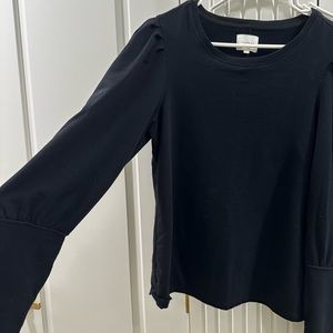Sundays black puffed sleeve shirt/sweatshirt